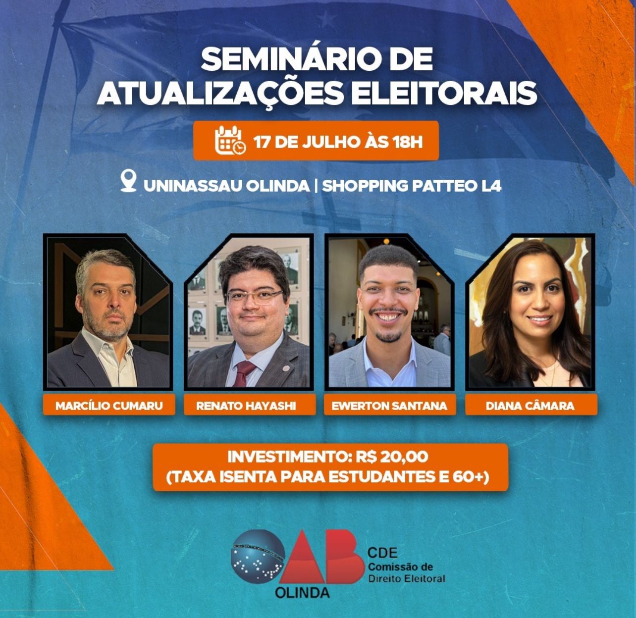 OAB OLINDA E ESCOLA SUPERIOR DE ADVOCACIA PROMOVEM SEMINÁRIO SOBRE AS ATUALIZAÇÕES ELEITORAIS