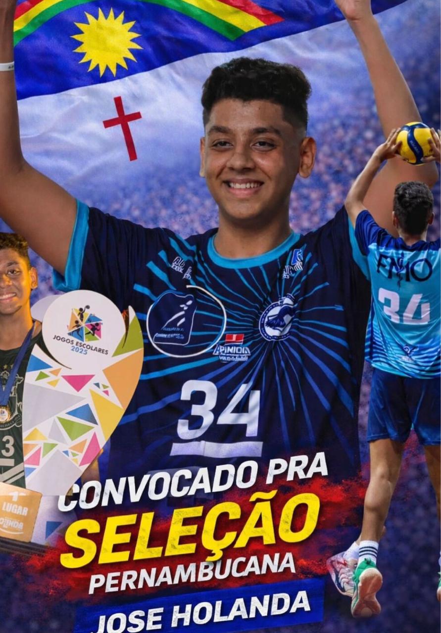OLINDENSE JOSÉ HOLANDA É CONVOCADO PARA A SELEÇÃO PERNAMBUCANA DE VOLEIBOL SUB-16