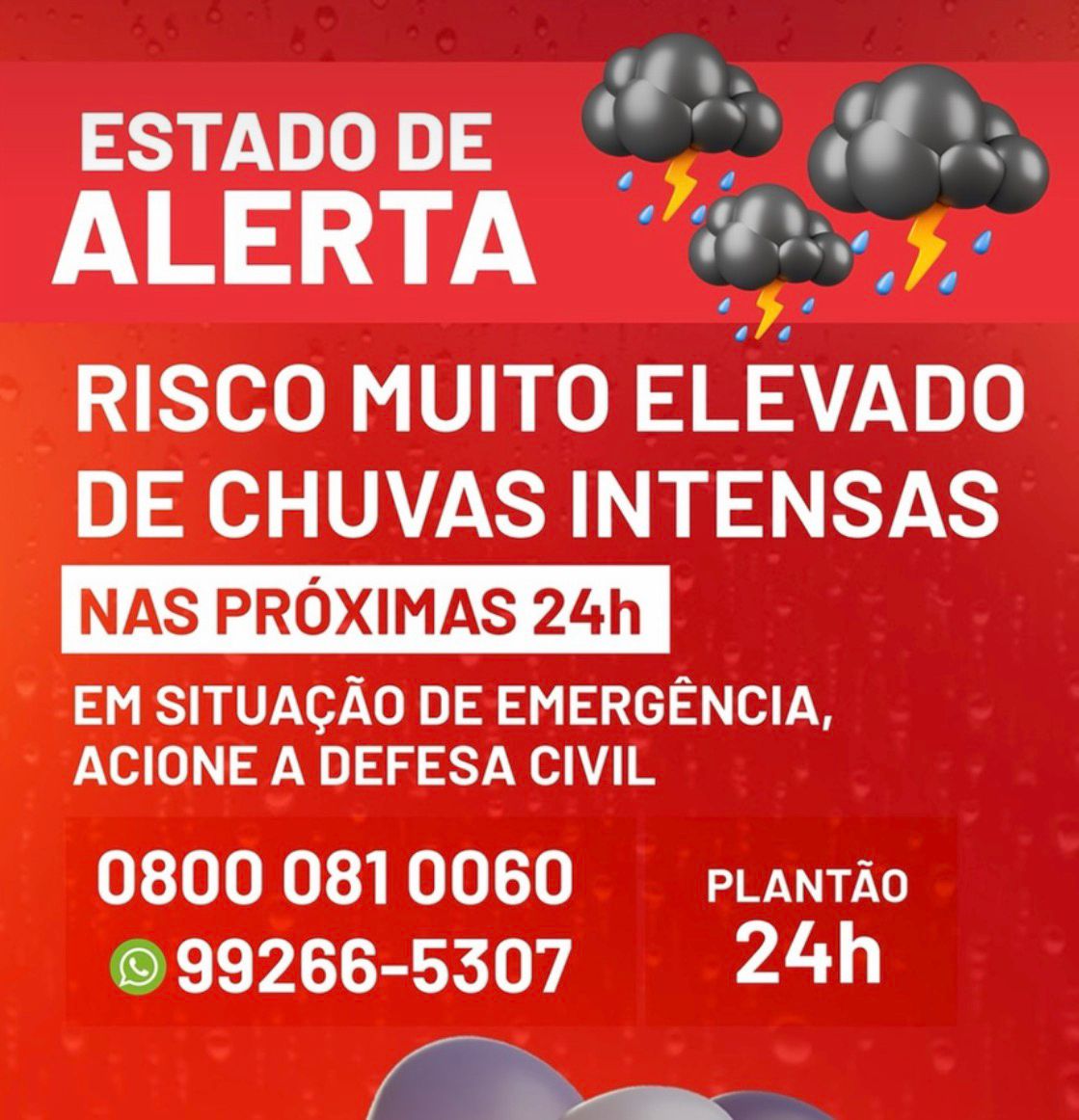 OLINDA EM ALERTA: CIDADE REGISTRA 119,72MM DE CHUVA EM 24H E DEFESA CIVIL MANTÉM PLANTÃO